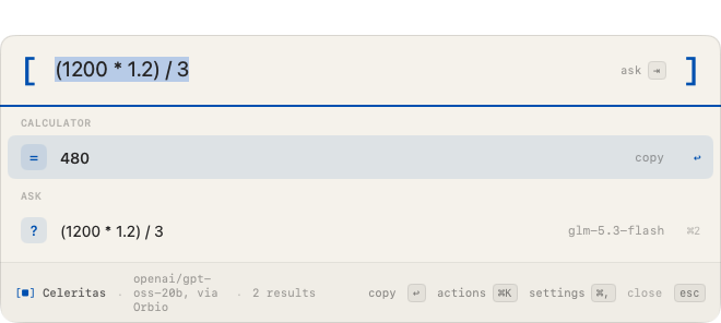 Arithmetic in the launcher