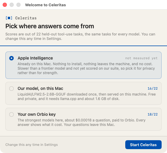 Onboarding, choosing where answers come from